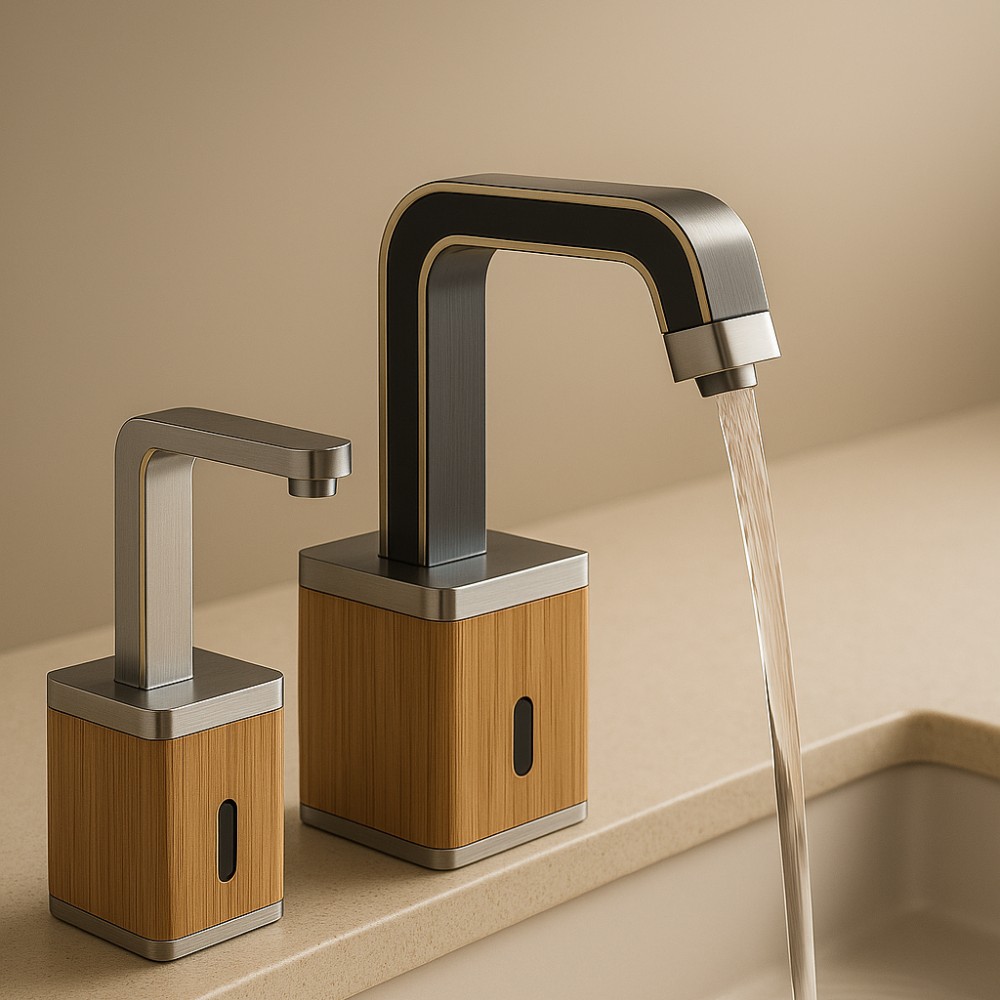 Fontana AquaLogic Arctic White touchless flush valve with circular control